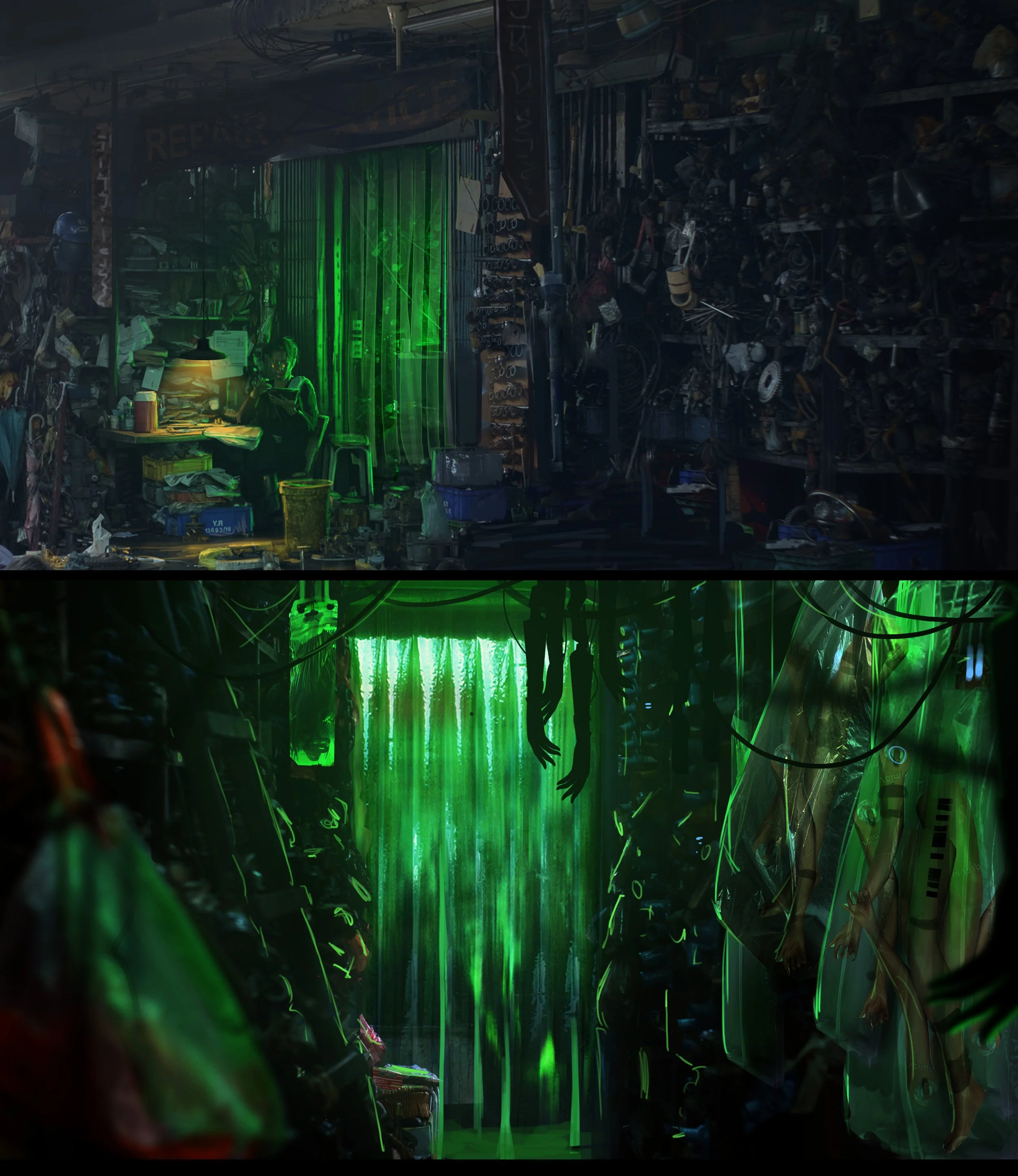 Dystopian Neon Repossession Notice Assets Layout